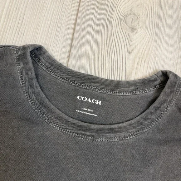 Coach Men's XL Bear Graphic Relaxed Long Sleeve T-Shirt Gray & Purple Cotton - Picture 4 of 11